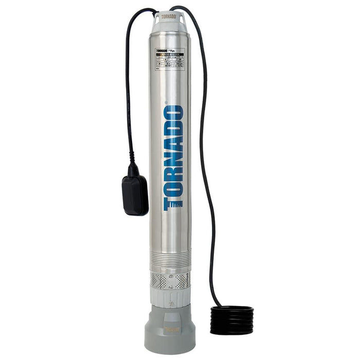 Motobomba sumergible 4", TORNADO, serie KIN, acero inoxidable 304, descarga 11/4", 1.5 HP, 1 fase, 230 V, 2 hilos, 9 A.
