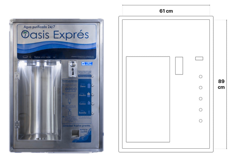 Ventana vending de autoservicio para garrafon - Oasis Exprés Premium