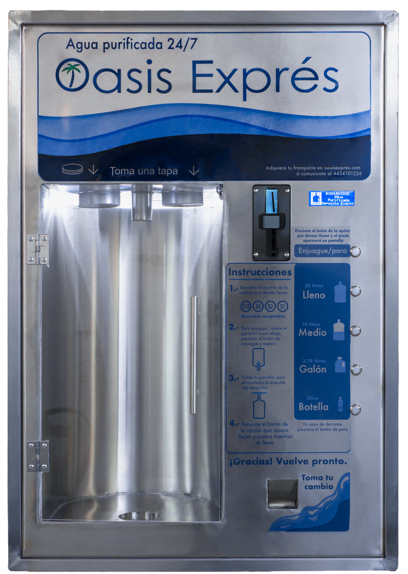Ventana vending de autoservicio para garrafon - Oasis Exprés Premium
