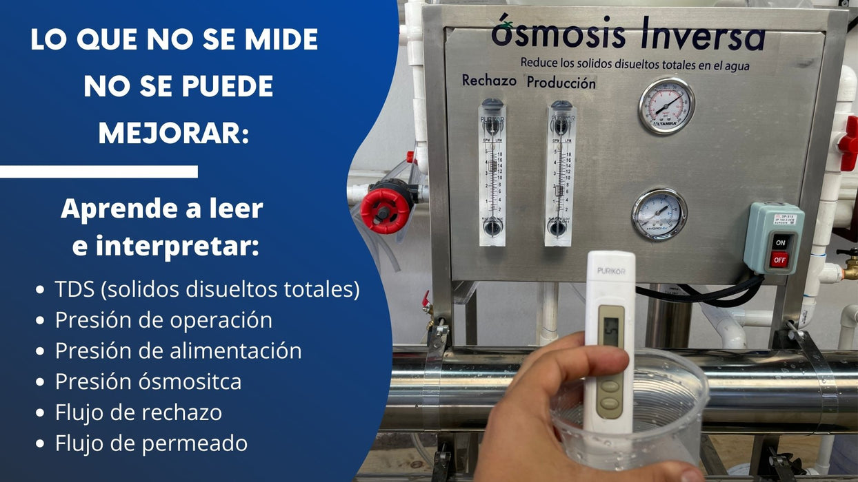 Curso de instalación y operación de Ósmosis Inversa (En vivo)