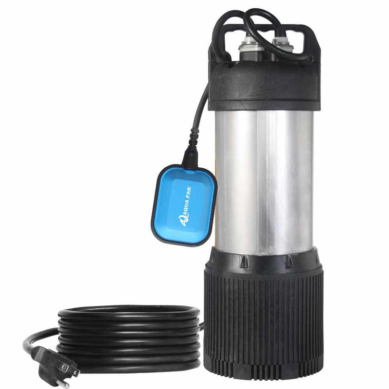 Motobomba sumergible AQUA PAK, serie KANKI PLUS, 44 lpm, acero inoxidable/polipropileno, descarga 1", 3/4 HP, 1F, 127V
