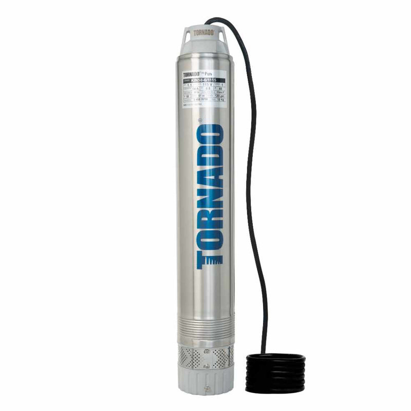 Motobomba sumergible 4", TORNADO, serie KIN, acero inoxidable 304, descarga 11/4", 1.1 HP, 1 fase,115 V, 2 hilos, 14 A.