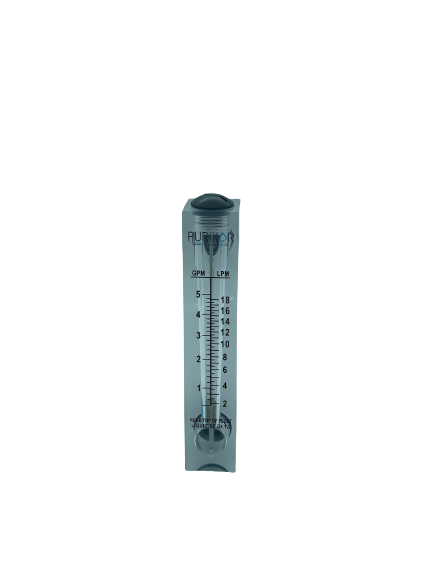 Rotametro de 1 a 5 galones por minuto marca Purikor